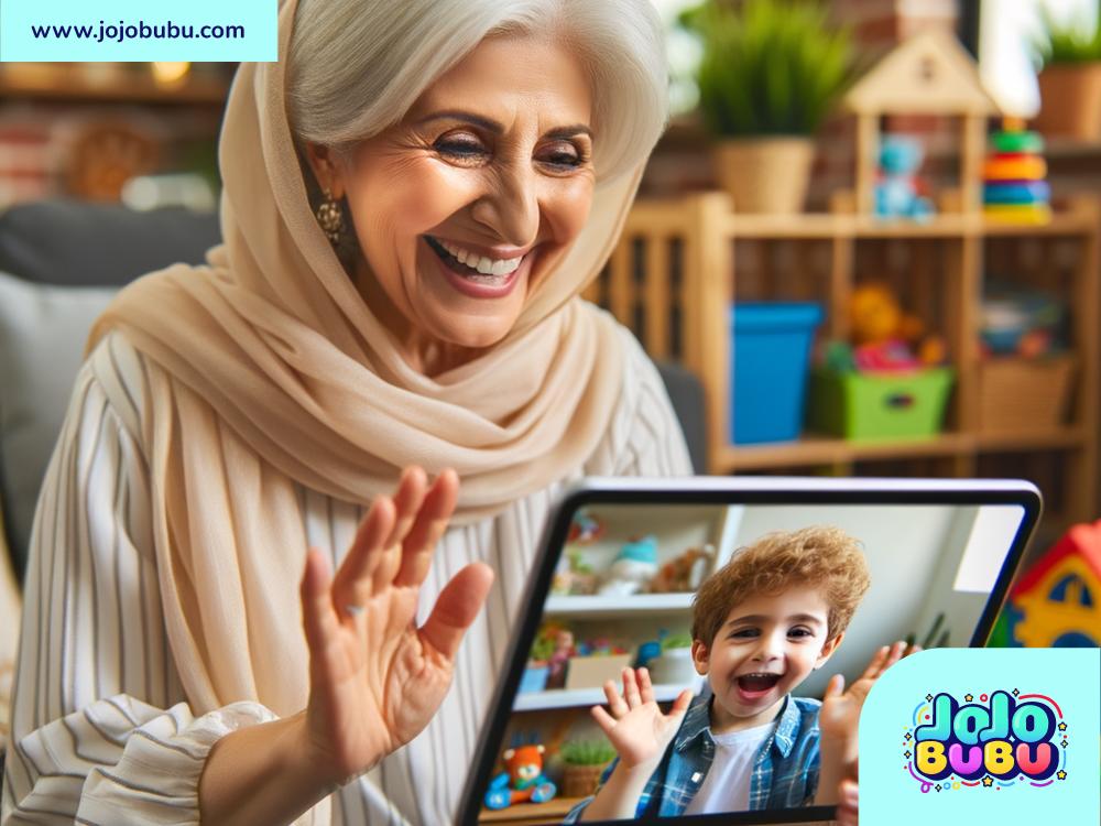 Video chatting with young grandchildren